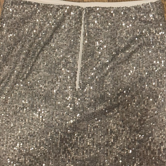 LOFT Silver Sequin Wrap style skirt- perfect for a Taylor Swift event! - Picture 6 of 6